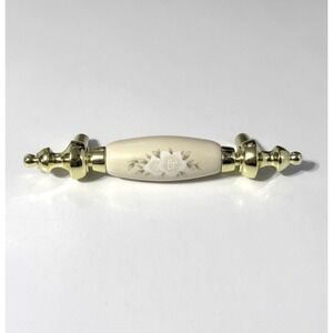 21 Liberty P95722C-PBI-C Polished Brass Floral Ceramic Drawer Pulls NEW